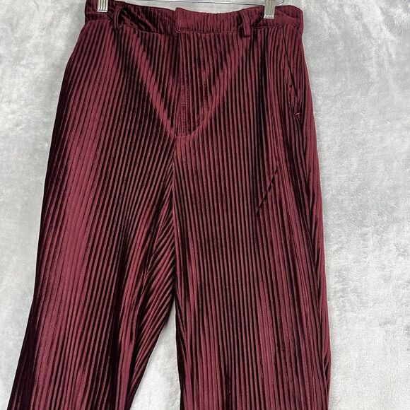 Urban Outfitters Womens Pants Cassidy Burgundy Ribbed Velvet Kick Flare  Size 6 - Picture 4 of 13